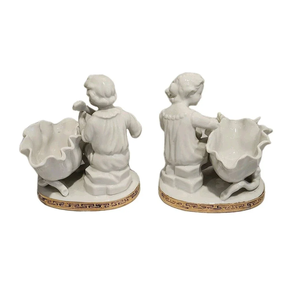 Vintage Set of Arnart Porcelain Candy Dish Figures 1 Flaw